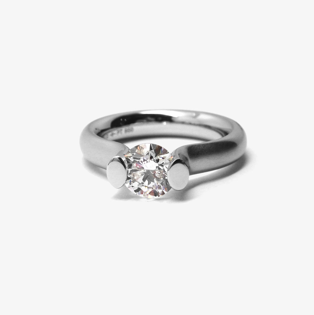 Platinum Tension Engagement Ring | TheNetJeweler