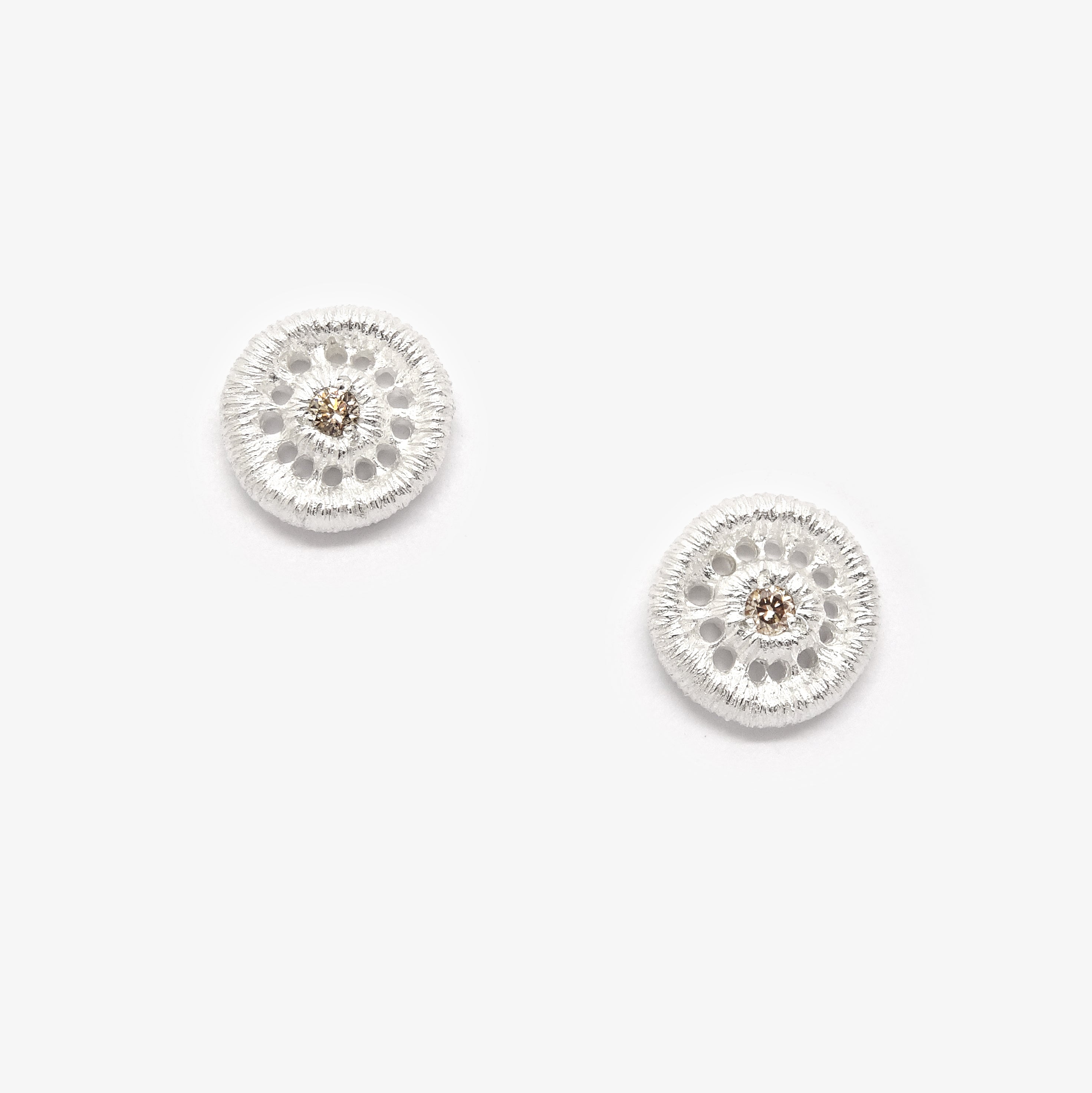 MISS TURANDOT STUDS - SILVER + DIAMONDS