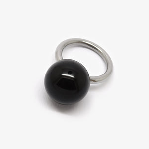 SMALL BALL RING - BLACK